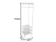 Corner Standing Coat Rack with 3 Shoe Shelves, Metal, White