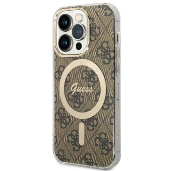 Guess 4G MagSafe Case for iPhone 15 Pro - Brown