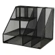 Large A4 Metal Mesh Desk Organizer with 7 Compartments, Black