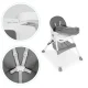 Ecotoys Baby High Chair with Basket and 5-Point Harness, Grey