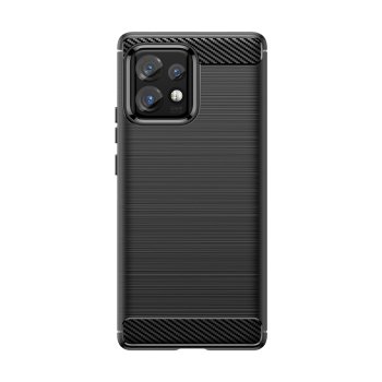 Carbon Case Silicone Case for Motorola Edge 40 Pro, Black