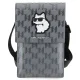 Karl Lagerfeld Saffiano Monogram Choupette Phone Bag Silver