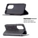 Huawei P50 Geometric Pattern Leather Stand Case Cover - Black
