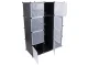 Modular Wardrobe Closet Organizer with 9 Shelves and Hanging Rail, Black