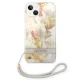 Guess Flower Strap iPhone 14 Plus 6.7 Case with Wristlet, Purple