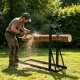 Bauerkraft Log Cutting Stand, Folding Steel Sawhorse up to 100 kg