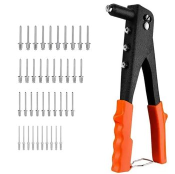 Hand Riveter Gun with 4 Nozzles and 36 Rivets, 2.4-4.8 mm