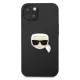 Karl Lagerfeld iPhone 13 mini Case Leather Ikonik Karl\'s Head, Black