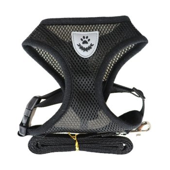Reflective No-Pull Pet Harness with Leash Size S, Black