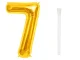 Foil Number 7 Balloon for Birthdays and Parties 66cm, Gold
