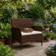 MultiGarden Two-Seater Garden Sofa with Cushion, Brown