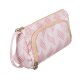 Two-Compartment Folding School Pencil Case Pouch, Pink
