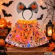 Girls Halloween Costume Set: Pumpkin Tutu Skirt and Bow Headband