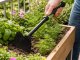 Small Hand Garden Hoe DIVO for Weeding and Cultivating, black-green