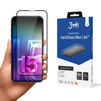 Apple iPhone 15 Plus 6.7'' 3MK HardGlass Max Lite 5D Tempered Glass Screen Protector