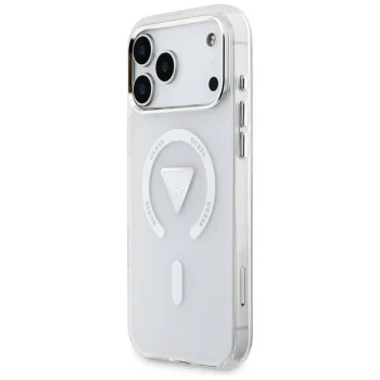Guess IML Gradient Triangle Logo MagSafe Case for iPhone 17 Pro Max, Transparent