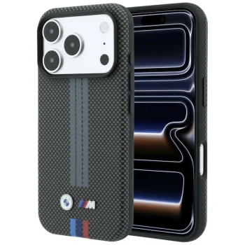 BMW Case for iPhone 18 Pro / 17 Pro M Quadrille Kevlar MagSafe, Dark Gray