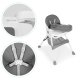 ECOTOYS Baby Feeding High Chair with Removable Tray and Basket, Grey