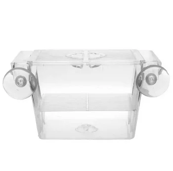 Aquarium Breeding Box for Fish Fry Small Hatchery Tank 13x7x7cm, Clear