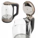 Electric Kettle, Glass, 1500W, 2L, LED Illumination, Brown
