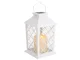 Decorative LED Lantern with Flickering Flameless Candle, Battery Operated, White