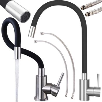 Flexible Kitchen Sink Faucet with 360° Swivel Spout