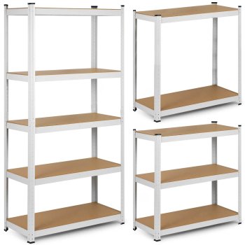 Humberg 4844 Heavy-Duty Metal Shelving Unit 180x90x30 cm, 875 kg, White