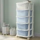 Plastic Storage Rack with 5 Drawers and Wheels, Blue