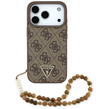 Guess 4G Strap Triangle Logo MagSafe Phone Case Cover iPhone 17 Pro - brown