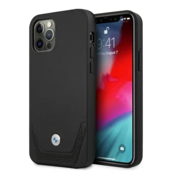 BMW iPhone 12 / 12 Pro Case Leather Perforate, Black