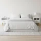 Modern Bedside Tables Set of 2 with Drawer, White, ModernHome