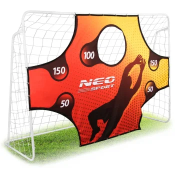 Neo-Sport Football Goal 245 x 155 x 80 cm with Target Wall