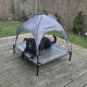 Purlov XXL Dog Bed with Canopy, 90x90x70 cm, Grey