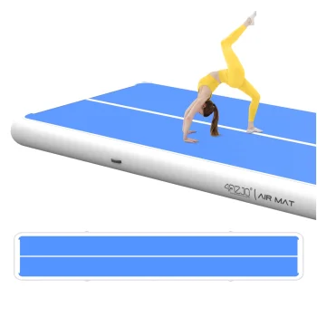 4Fizjo Air Mat PRO Inflatable Gymnastics Track 12 x 2 x 0.3 m with Pump, Blue
