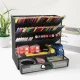 Metal Desk Organizer, 9 Compartments and Drawer, Black