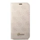 Apple iPhone 14 Plus 6.7\" Guess 4G Vintage Gold Logo Book Case Cover (GUBKP14MHG4SHP), Pink