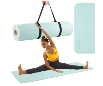 4FIZJO Non-Slip Yoga & Exercise Mat TPE 180 × 60 × 1 cm Mint-Grey