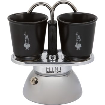 Bialetti Mini Express Induction Espresso Maker with 2 Cups, Black