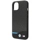 BMW iPhone 14 Plus Case Leather Carbon, Black