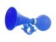 Bicycle horn with loud sound and handlebar mount, blue