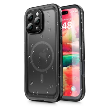 Apple iPhone 16 Pro 6.3'' Tech-Protect ShellBox MagSafe IP68 Case Cover, Black