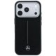 Mercedes Leather Semi Wrap Iconic Line MagSafe Case for iPhone 17 Pro Black