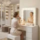 ModernHome Dressing Table with LED Mirror, 4 Drawers and Stool