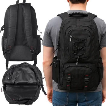 Hiking and Trekking Backpack 35L with USB Port, Black