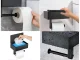 Toilet Paper Holder with Phone Shelf and Wet Wipe Box, Matte Black