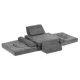 ECOTOYS Large Modular Kids Play Couch, 10-Piece 2-Seater Sofa, Grey