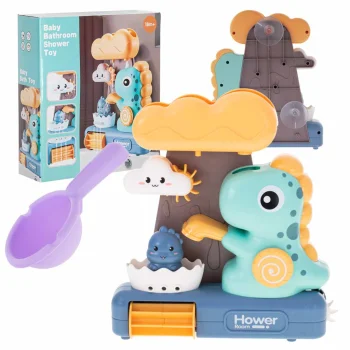 Bath Toy with Water Wheel and Shower Dinosaur