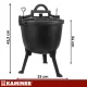 Kaminer 8L Enamelled Cast Iron Campfire Pot, Black