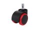 Office Chair Replacement Rubber Wheels 5 pcs, Red