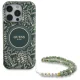 Guess iPhone 16 Pro Max Case IML Flowers Allover Electro with Pearl Strap, Green